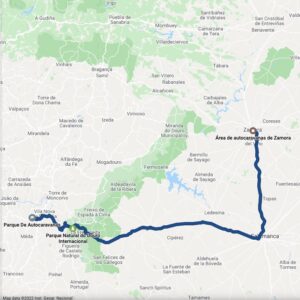 Day 8 route out of Spain